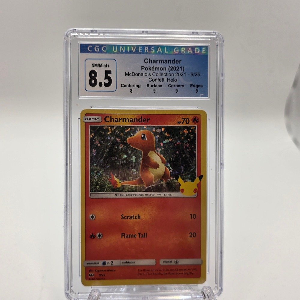 Charmander 2021 McDonalds Collection 9/25 Confetti Holo CGC 8.5 NM/Mint+ Pokémon